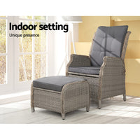 Garden Recliner Chair Sun lounge Outdoor Setting Patio Furniture Wicker Sofa Kings Warehouse 