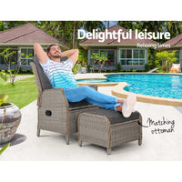 Garden Recliner Chair Sun lounge Outdoor Setting Patio Furniture Wicker Sofa Kings Warehouse 