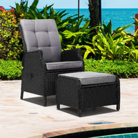 Garden Recliner Chair Sun lounge Setting Outdoor Furniture Patio Wicker Sofa Summer Sale Kings Warehouse 