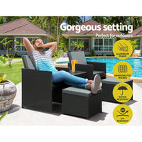 Garden Recliner Chairs Sun Lounge Wicker Lounger Outdoor Furniture Patio Sofa garden supplies Kings Warehouse 