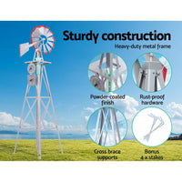 Garden Windmill 8FT 245cm Metal Ornaments Outdoor Decor Ornamental Wind Will Home & Garden Kings Warehouse 