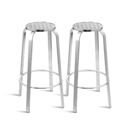 Gardeon 2x Outdoor Bar Stools Aluminum Furniture Kings Warehouse 