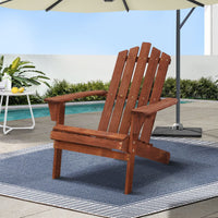 Gardeon Adirondack Outdoor Chairs Wooden Beach Chair Patio Furniture Garden Brown Furniture Kings Warehouse 