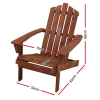 Gardeon Adirondack Outdoor Chairs Wooden Beach Chair Patio Furniture Garden Brown Furniture Kings Warehouse 