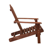 Gardeon Adirondack Outdoor Chairs Wooden Beach Chair Patio Furniture Garden Brown Furniture Kings Warehouse 