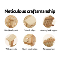 Gardeon Adirondack Outdoor Chairs Wooden Beach Chair Patio Furniture Garden Natural Furniture Kings Warehouse 