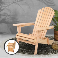Gardeon Adirondack Outdoor Chairs Wooden Beach Chair Patio Furniture Garden Natural Furniture Kings Warehouse 