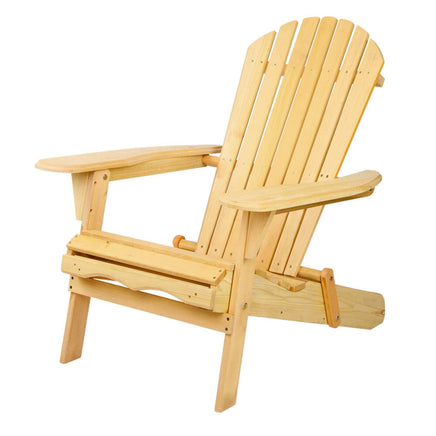 Gardeon Adirondack Outdoor Chairs Wooden Beach Chair Patio Furniture Garden Natural Furniture Kings Warehouse 