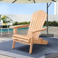 Gardeon Adirondack Outdoor Chairs Wooden Beach Chair Patio Furniture Garden Natural Furniture Kings Warehouse 