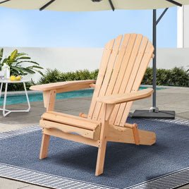 Gardeon Adirondack Outdoor Chairs Wooden Beach Chair Patio Furniture Garden Natural Furniture Kings Warehouse 