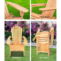 Gardeon Adirondack Outdoor Chairs Wooden Beach Chair Patio Furniture Garden Natural Furniture Kings Warehouse 