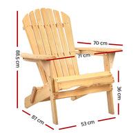Gardeon Adirondack Outdoor Chairs Wooden Beach Chair Patio Furniture Garden Natural Furniture Kings Warehouse 