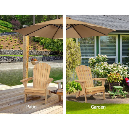 Gardeon Adirondack Outdoor Chairs Wooden Beach Chair Patio Furniture Garden Natural Furniture Kings Warehouse 