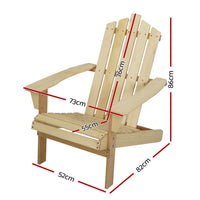 Gardeon Adirondack Outdoor Chairs Wooden Beach Chair Patio Furniture Garden Natural Furniture Kings Warehouse 