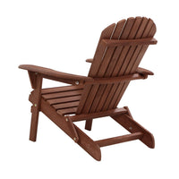 Gardeon Adirondack Outdoor Chairs Wooden Foldable Beach Chair Patio Furniture Brown Furniture Kings Warehouse 