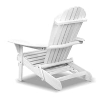 Gardeon Adirondack Outdoor Chairs Wooden Foldable Beach Chair Patio Furniture White Furniture Kings Warehouse 