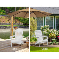 Gardeon Adirondack Outdoor Chairs Wooden Foldable Beach Chair Patio Furniture White Furniture Kings Warehouse 