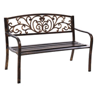 Gardeon Cast Iron Garden Bench - Bronze Summer Sale Kings Warehouse 