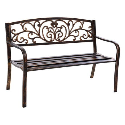 Gardeon Cast Iron Garden Bench - Bronze Summer Sale Kings Warehouse 