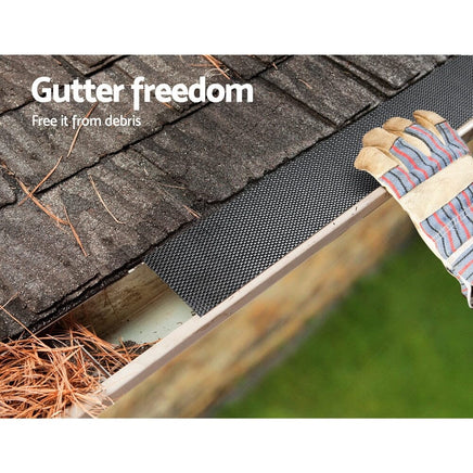Gardeon Gutter Guard Aluminium Mesh 30M 100x20cm Black Home & Garden Kings Warehouse 
