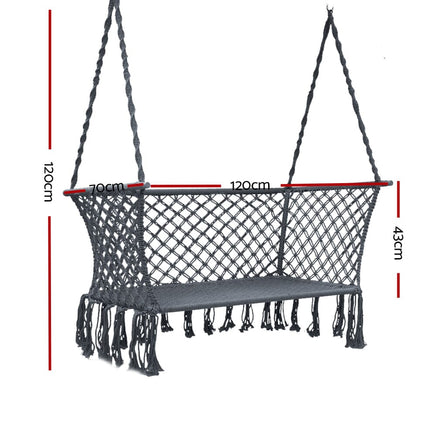 Gardeon Hammock Chair Outdoor Portable Camping Hammocks 2 Person Grey Furniture Kings Warehouse 