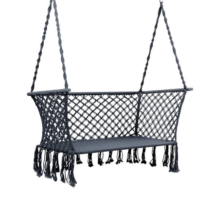 Gardeon Hammock Chair Outdoor Portable Camping Hammocks 2 Person Grey Furniture Kings Warehouse 