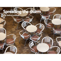 Gardeon Outdoor Bar Table Adjustable Aluminium Round 70/110cm Furniture Kings Warehouse 