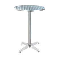 Gardeon Outdoor Bar Table Adjustable Aluminium Round 70/110cm Furniture Kings Warehouse 