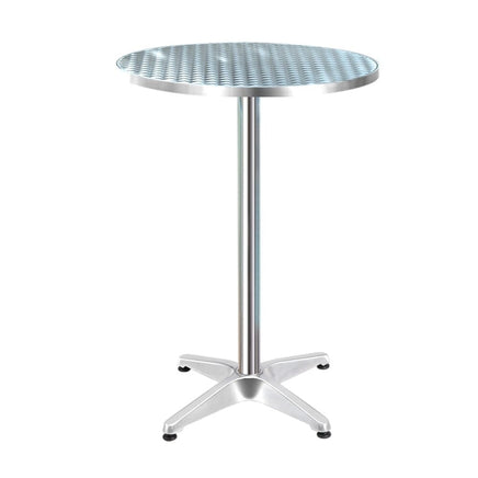 Gardeon Outdoor Bar Table Adjustable Aluminium Round 70/110cm Furniture Kings Warehouse 