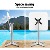 Gardeon Outdoor Bar Table Adjustable Aluminium Square 70/110cm Furniture Kings Warehouse 