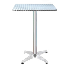 Gardeon Outdoor Bar Table Adjustable Aluminium Square 70/110cm Furniture Kings Warehouse 