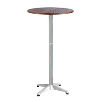 Gardeon Outdoor Bar Table Wooden Cafe Table Aluminium Pole Round Furniture Kings Warehouse 