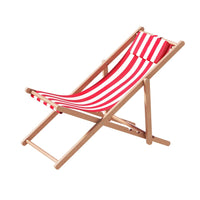 Gardeon Outdoor Deck Chair Wooden Sun Lounge Folding Beach Patio Furniture Red Furniture Kings Warehouse 