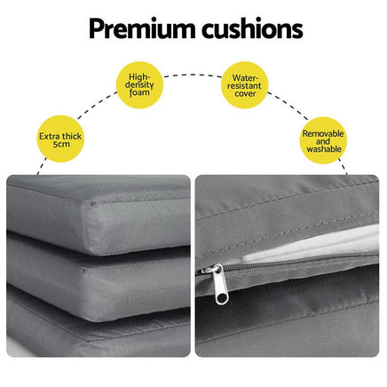 Gardeon Outdoor Dining Set 5 Piece Aluminum Extendable Table Setting Black Furniture Kings Warehouse 