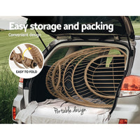 Gardeon Outdoor Egg Swing Chair Wicker Rope Furniture Pod Stand Foldable Yellow Furniture Kings Warehouse 