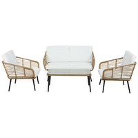 Gardeon Outdoor Furniture Sofa Set 4 Piece Rattan Lounge Set Table Chairs Kings Warehouse 