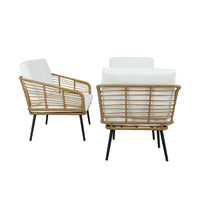 Gardeon Outdoor Furniture Sofa Set 4 Piece Rattan Lounge Set Table Chairs Kings Warehouse 