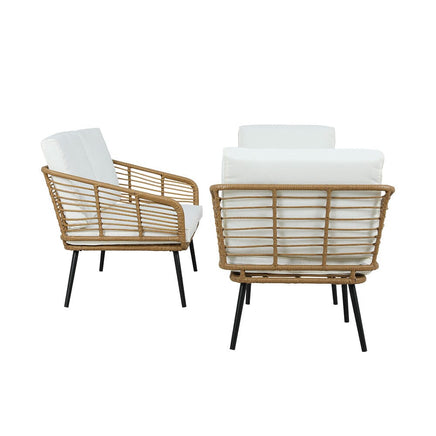 Gardeon Outdoor Furniture Sofa Set 4 Piece Rattan Lounge Set Table Chairs Kings Warehouse 