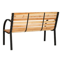 Gardeon Outdoor Garden Bench Seat 120cm Wooden Steel 2 Seater Patio Furniture Natural Furniture Kings Warehouse 