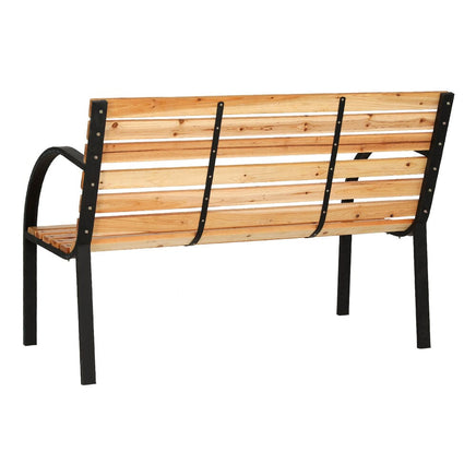 Gardeon Outdoor Garden Bench Seat 120cm Wooden Steel 2 Seater Patio Furniture Natural Furniture Kings Warehouse 