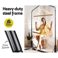 Gardeon Outdoor Hammock Chair with Stand Swing Hanging Hammock Garden Cream Big Discounts on Christmas Entertaining Kings Warehouse 