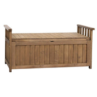 Gardeon Outdoor Storage Bench Box Wooden Garden Toy Tool Sheds Patio Furniture Brown Furniture Kings Warehouse 