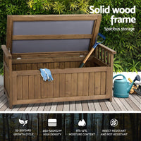Gardeon Outdoor Storage Bench Box Wooden Garden Toy Tool Sheds Patio Furniture Brown Furniture Kings Warehouse 