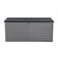 Gardeon Outdoor Storage Box 490L Container Lockable Garden Bench Tools Toy Shed Black Furniture Kings Warehouse 