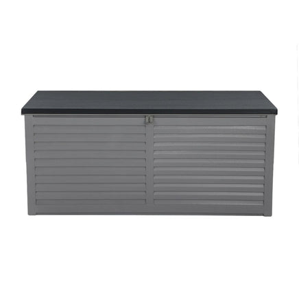 Gardeon Outdoor Storage Box 490L Container Lockable Garden Bench Tools Toy Shed Black Furniture Kings Warehouse 