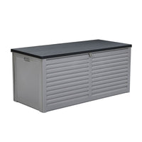 Gardeon Outdoor Storage Box 490L Container Lockable Garden Bench Tools Toy Shed Black Furniture Kings Warehouse 