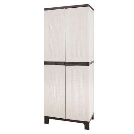 Gardeon Outdoor Storage Cabinet Box 173cm Lockable Cupboard Sheds Adjustable Rattan Beige Home & Garden Kings Warehouse 