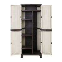 Gardeon Outdoor Storage Cabinet Box 173cm Lockable Cupboard Sheds Garage Adjustable Beige Home & Garden Kings Warehouse 