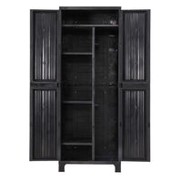 Gardeon Outdoor Storage Cabinet Box 173cm Lockable Cupboard Sheds Garage Adjustable Black Home & Garden Kings Warehouse 