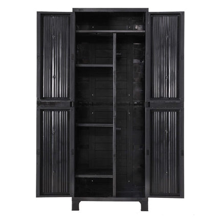 Gardeon Outdoor Storage Cabinet Box 173cm Lockable Cupboard Sheds Garage Adjustable Black Home & Garden Kings Warehouse 
